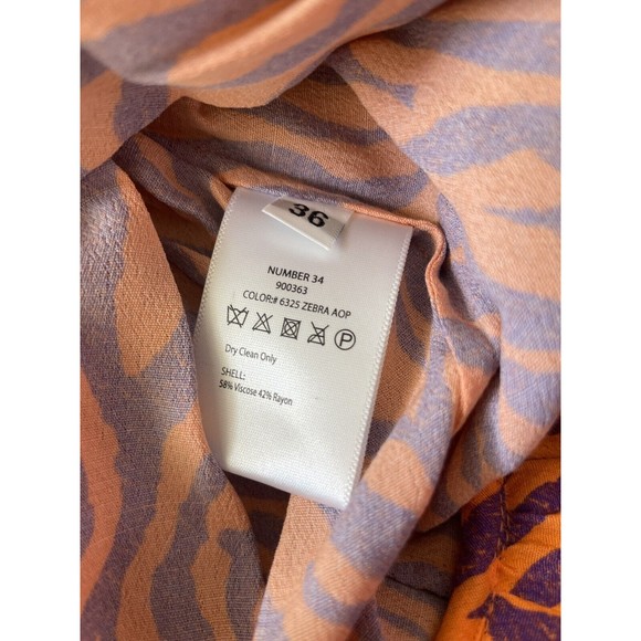 ROTATE Birger Christensen Zebra-Print Twill Wrap Mini Dress Size 36 S NWT - Picture 10 of 12